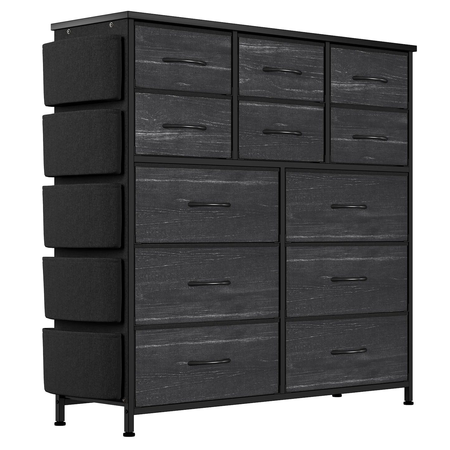 HiMISS 12 Drawer Dresser For Bedroom With Fabric Storage Cabinet