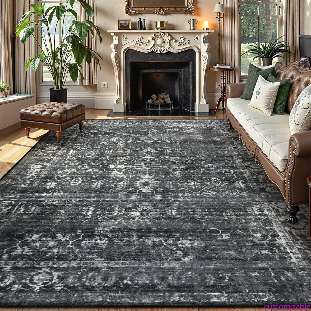 XMSJ Faux Wool Boho-Chic Area Rug Non Slip Living-Room