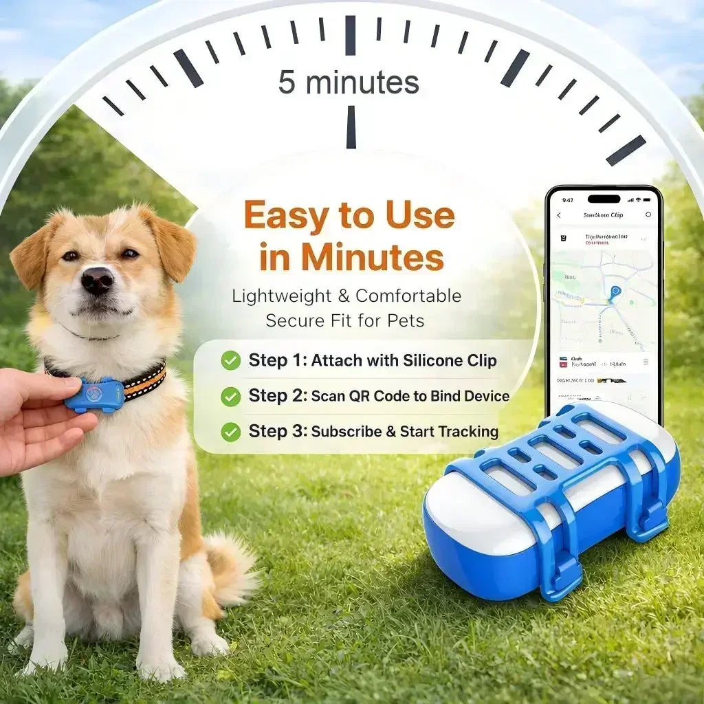 WANWAYTECH GPS Pet Tracker 4G Real-Time Tracking Waterproof IP67