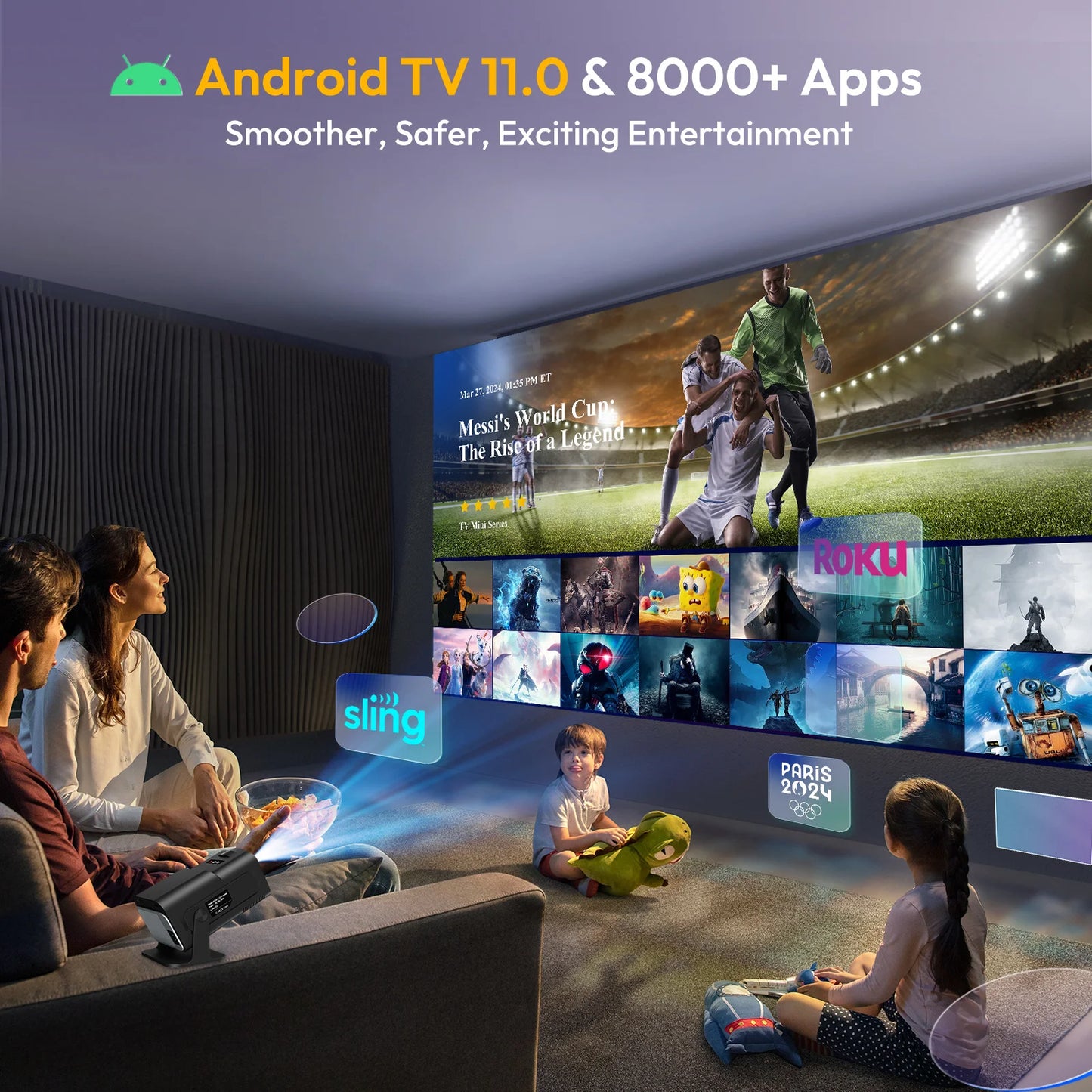 XGODY 4K Projector Smart LED Home Theater With WiFi