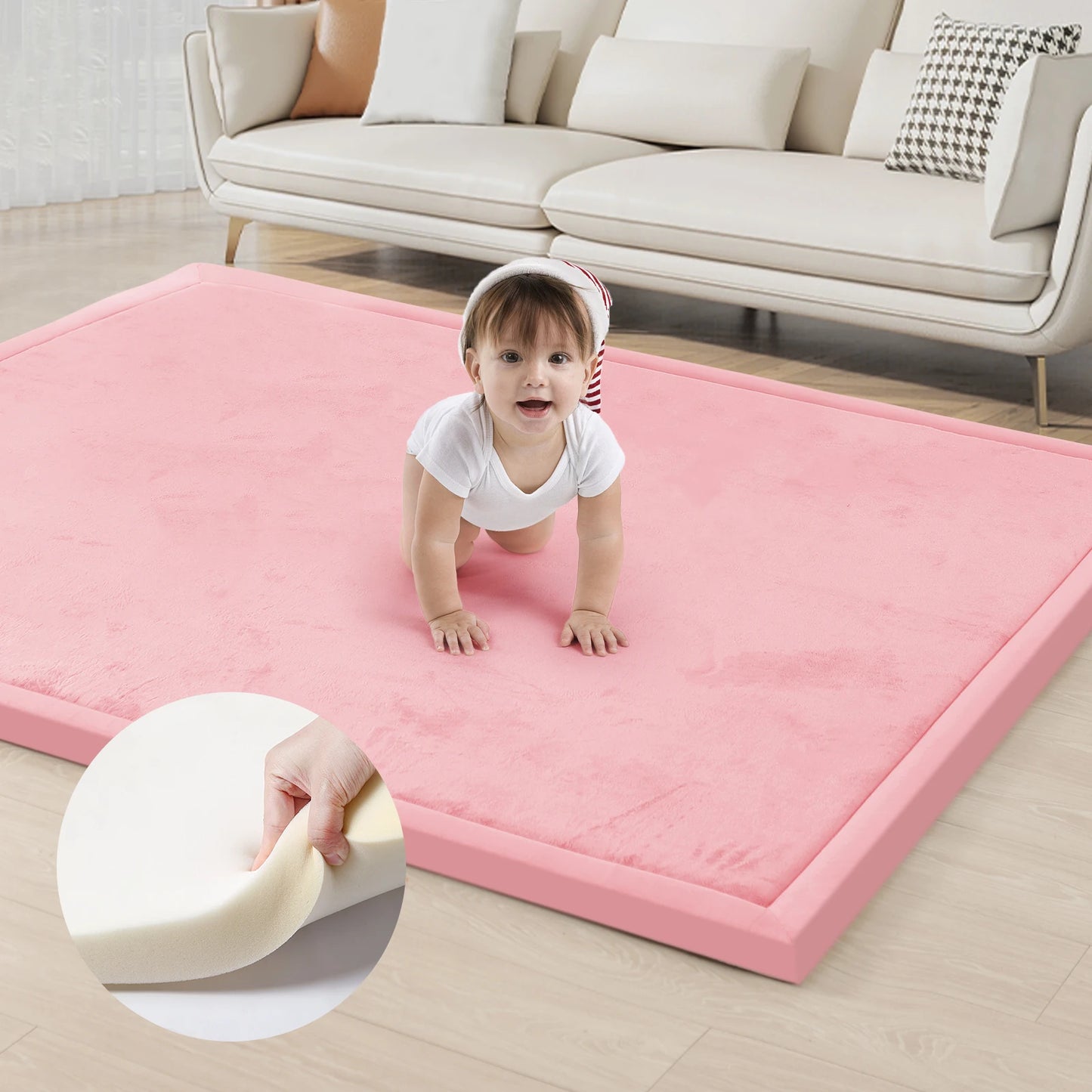 PaPaMat Memory Foam Playpen Carpet With Non Slip Velvet Backing Living Room
