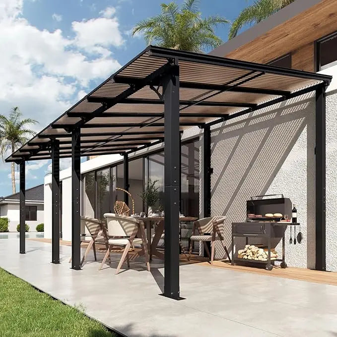Aoxun Wall Mounted Gazebo Pergola For Outdoor Patio