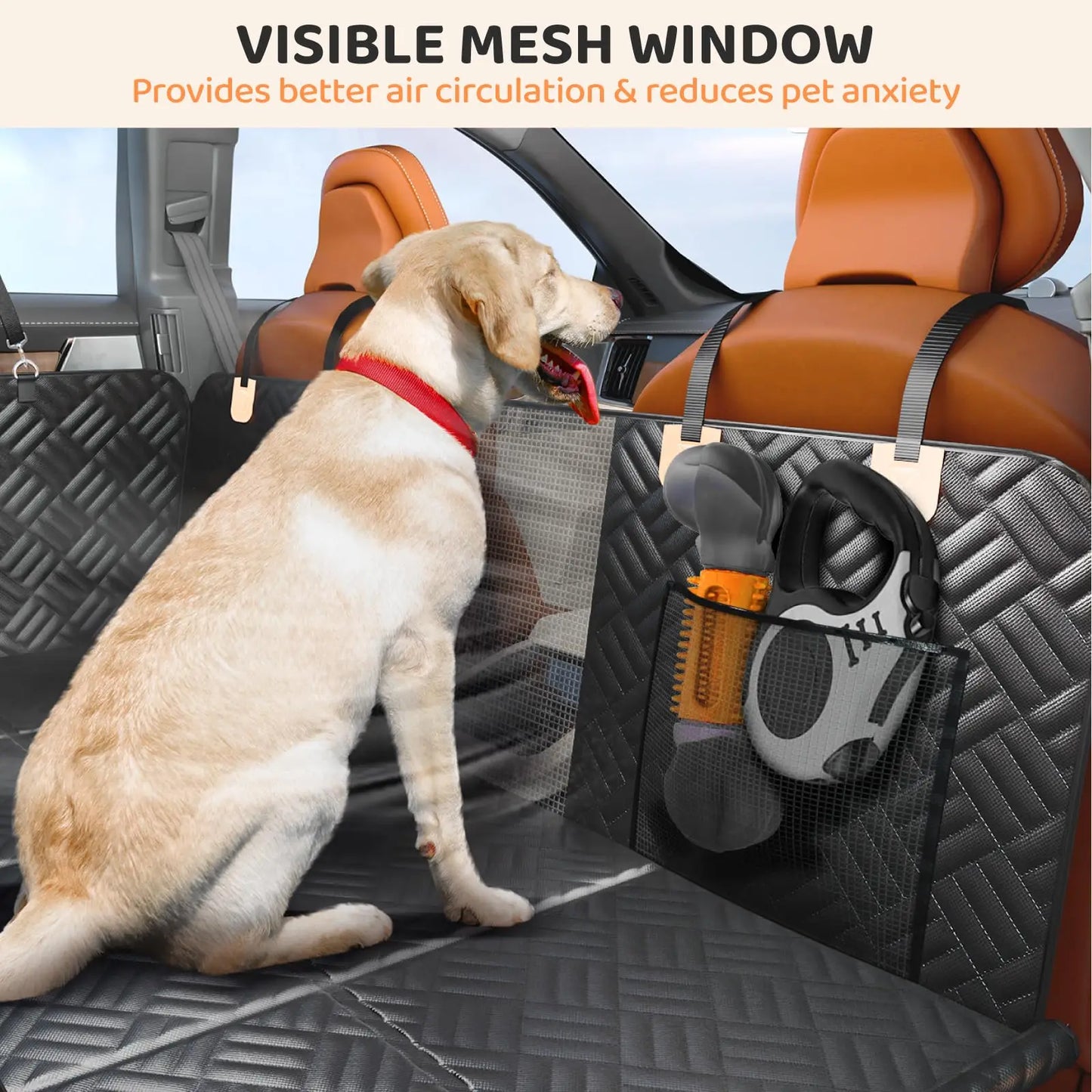 Car Rear Seat Cover For Dogs With Hard Bottom Extender