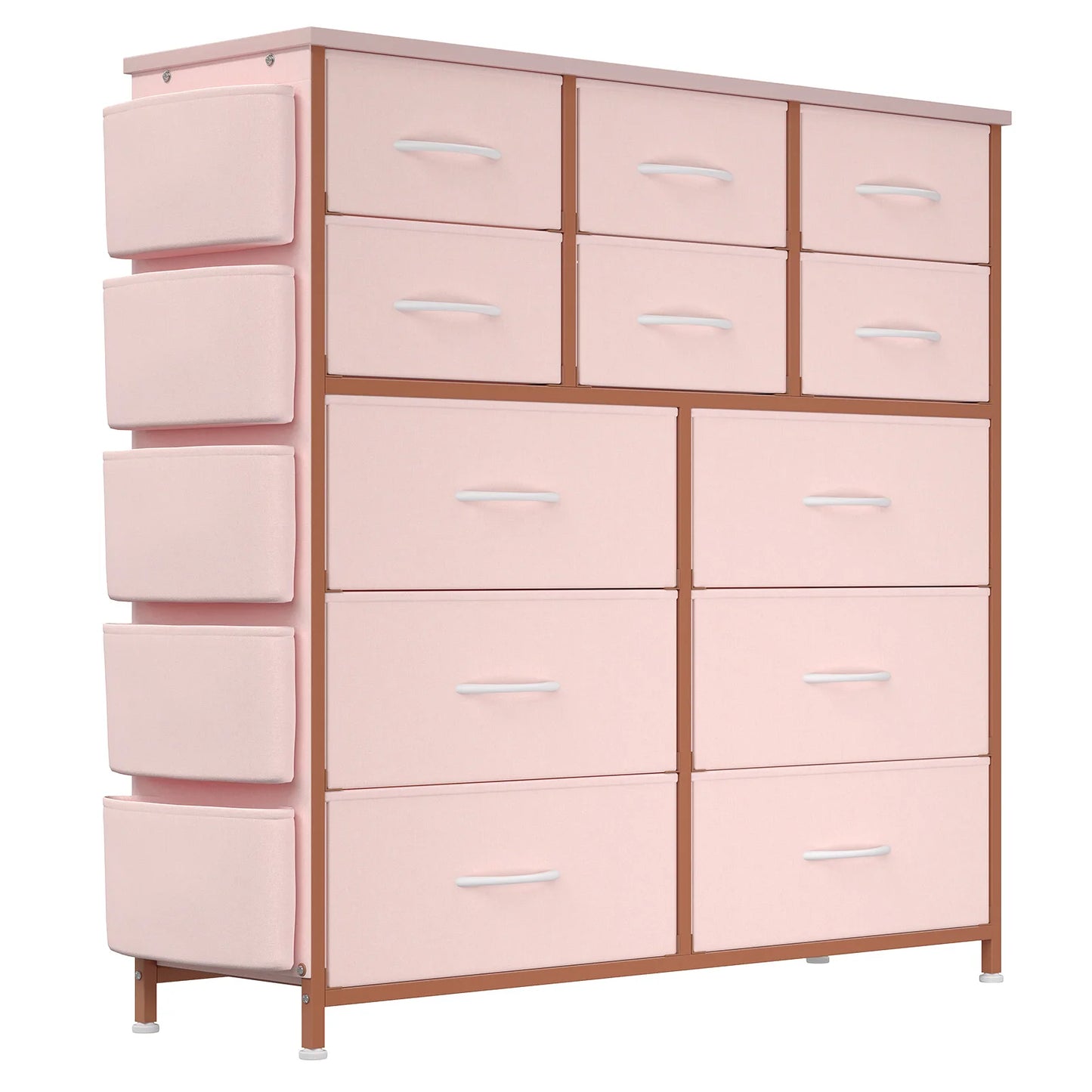 HiMISS 12 Drawer Dresser For Bedroom With Fabric Storage Cabinet