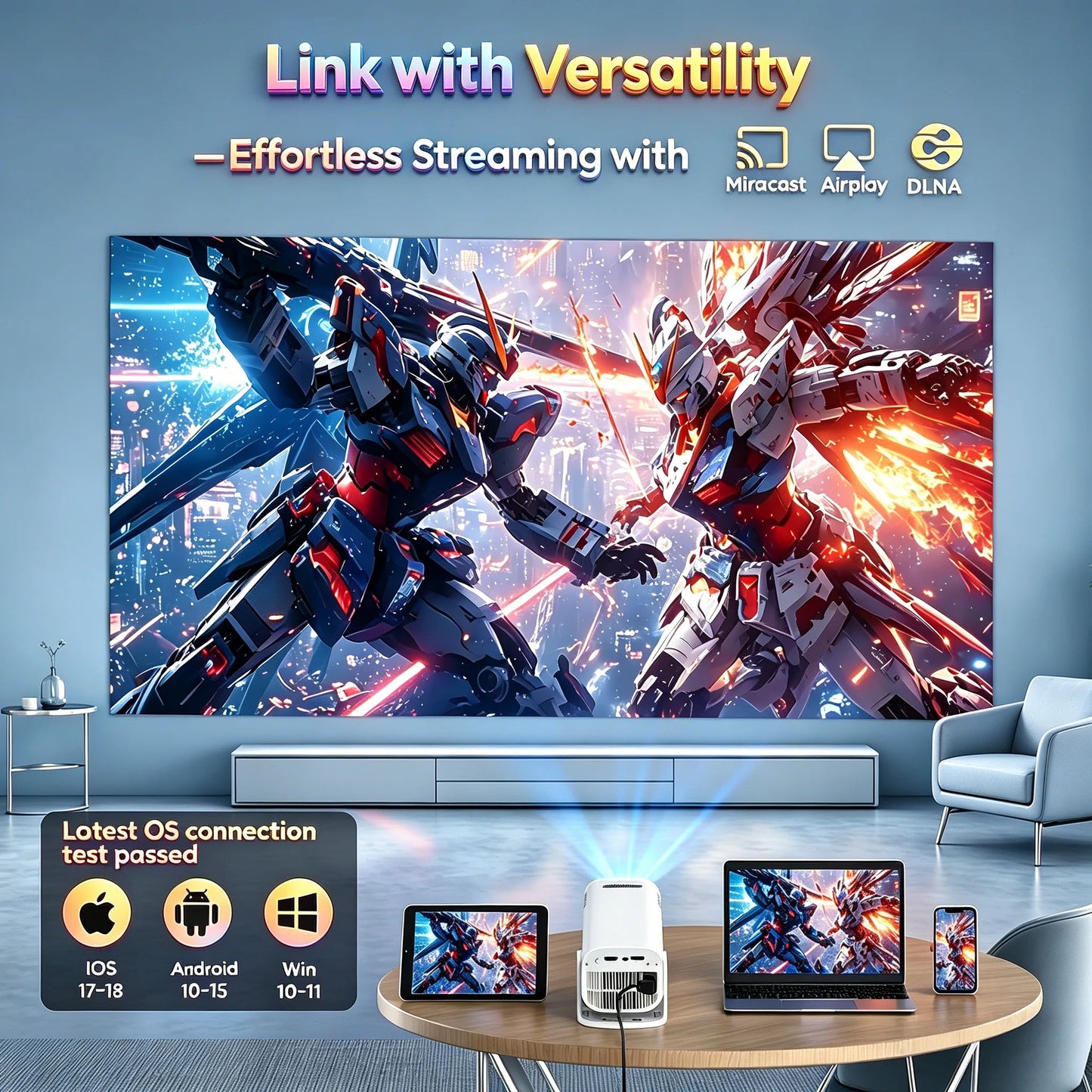 XGODY 4K Projector With 12000 Lumen Brightness And WiFi