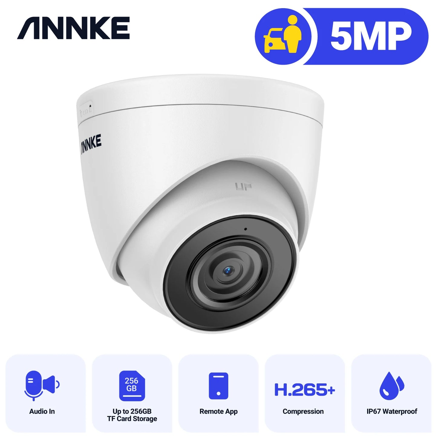 ANNKE 5MP POE IP Camera Indoor Outdoor Surveillance With Audio