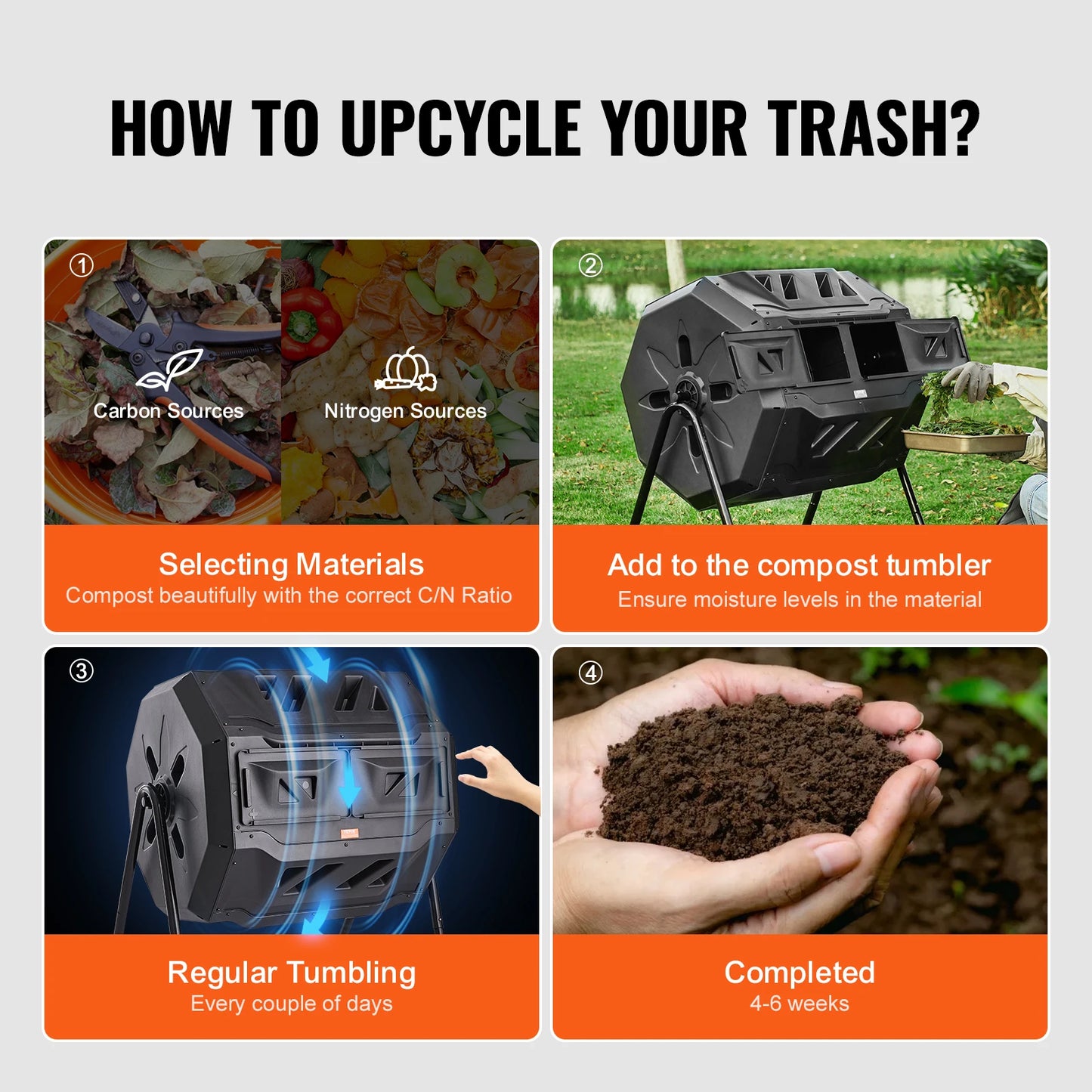 Tumbling Compost Bin For Efficient Home Composting
