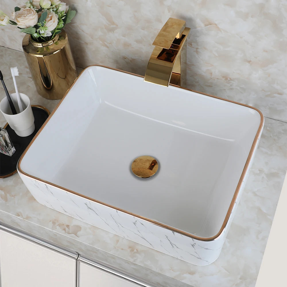 KEMAIDI MEKKHALA Modern Edge Ceramic Bathroom Sink