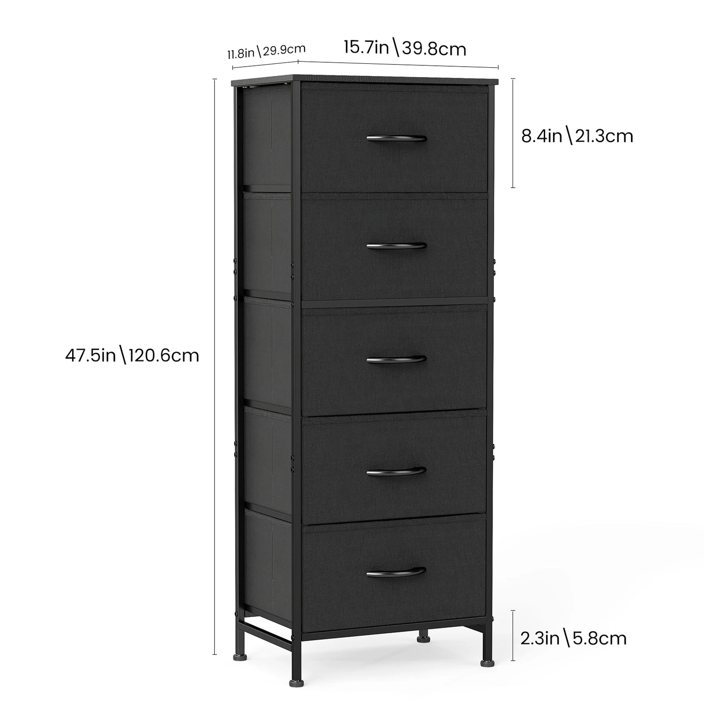 JHK Fabric Drawers Cabinet For Living Room Modern Storage Organizer