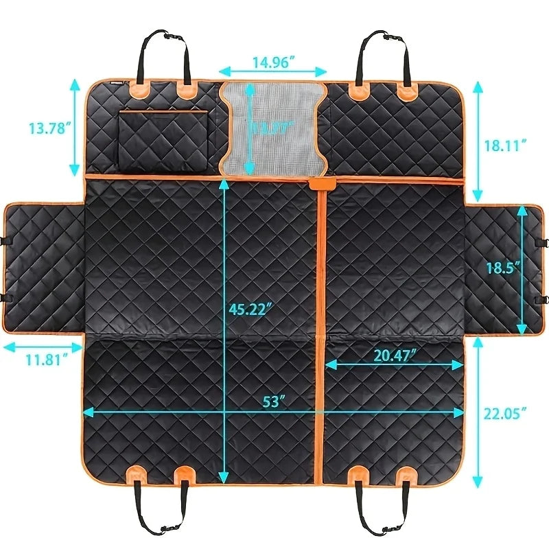 Pet Car Seat Cover 5-In-1 Convertible Dog Hammock Seat Protector