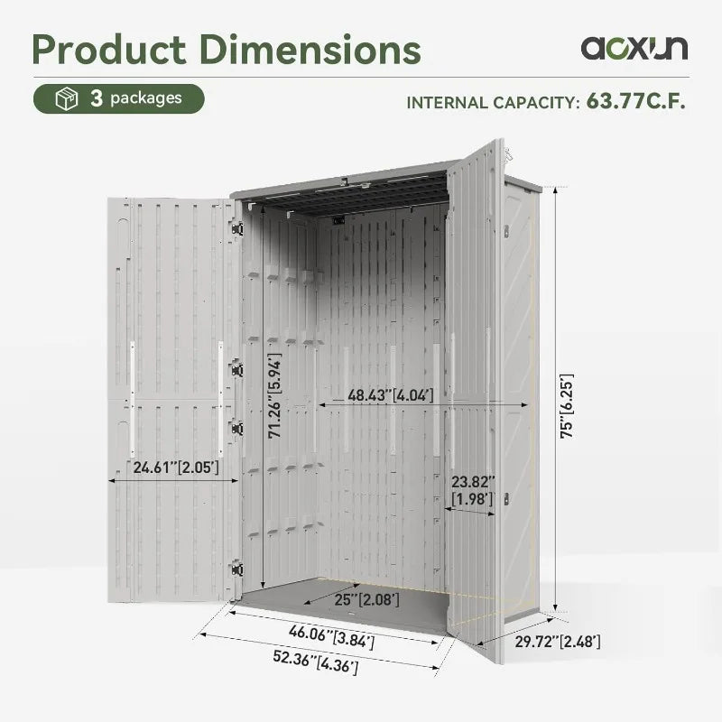 YTYIN Outdoor Storage Shed Waterproof With Floor For Garage