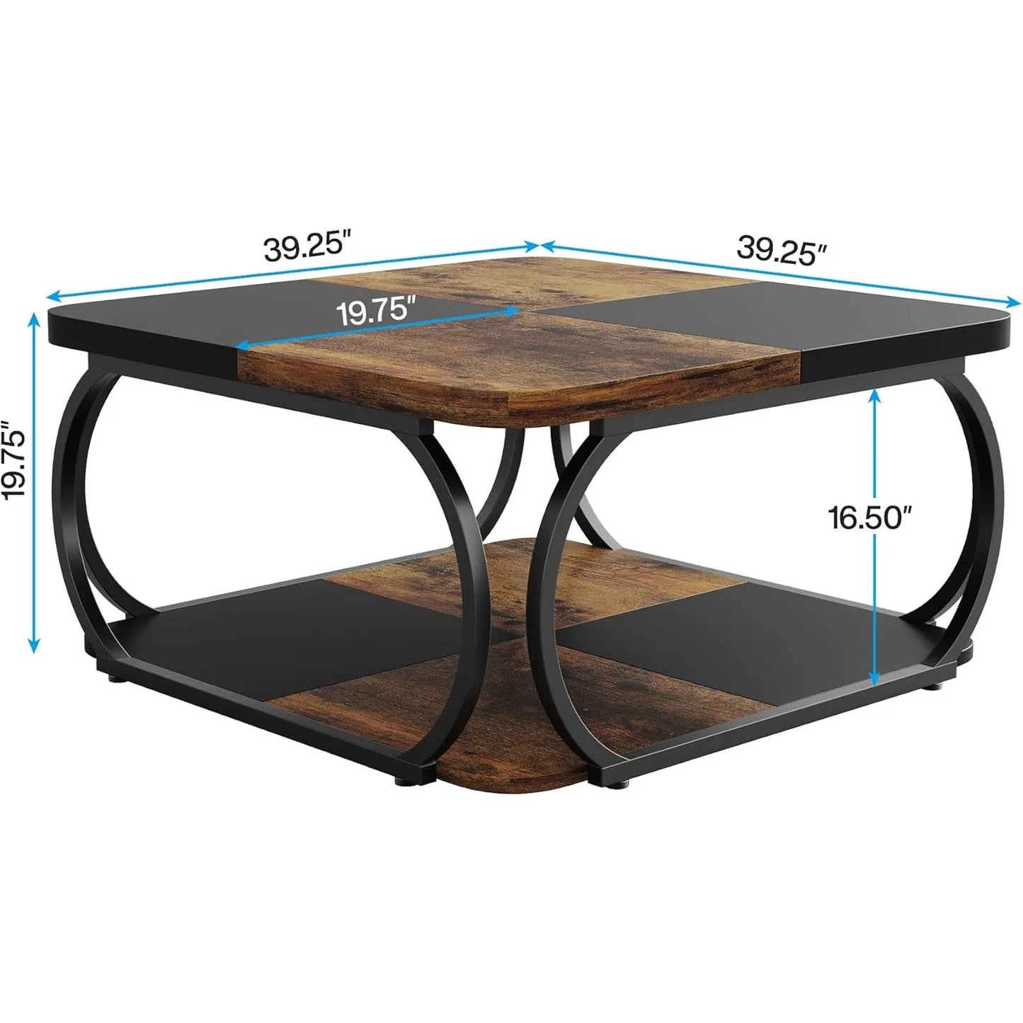 Little Tree Square Coffee Table With Double Shelf Living Room