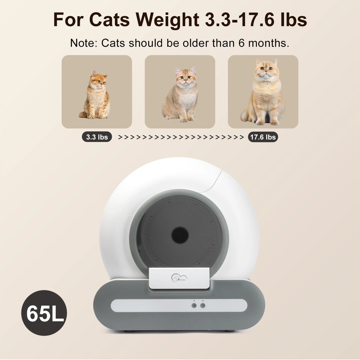 DOEL Self Cleaning Cat Litter Box With Smart App Control