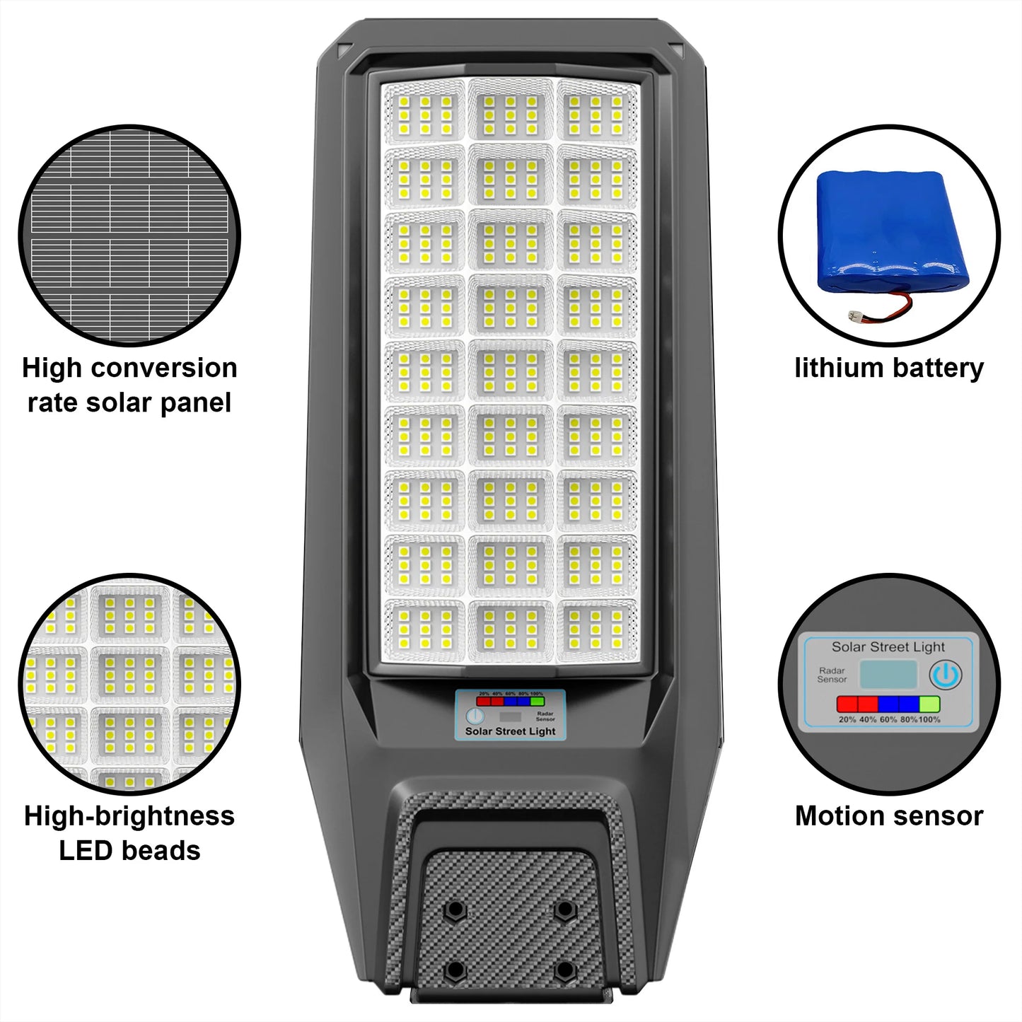 Outdoor Solar Lights With Motion Sensor And Timer IP65 Waterproof Two Pack