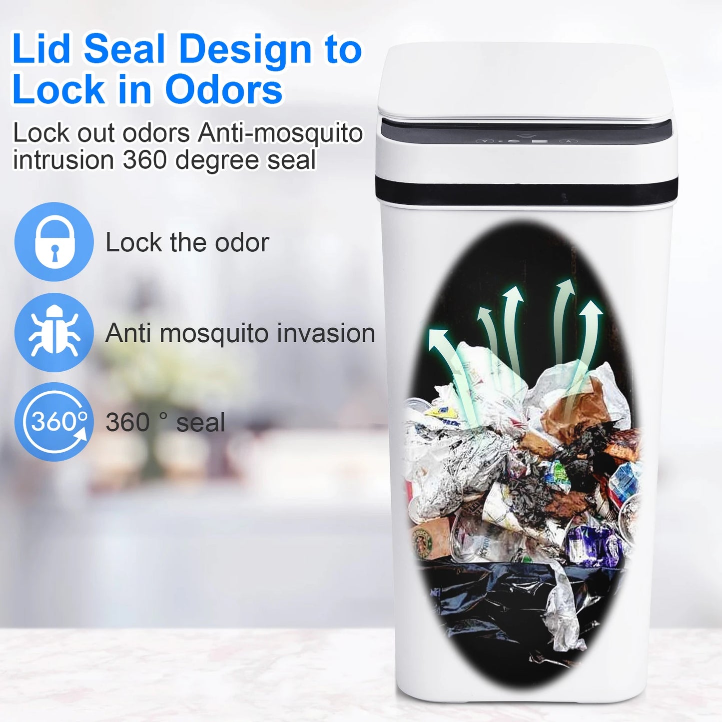 Two Pack Touchless Motion Sensor Trash Cans With Lid