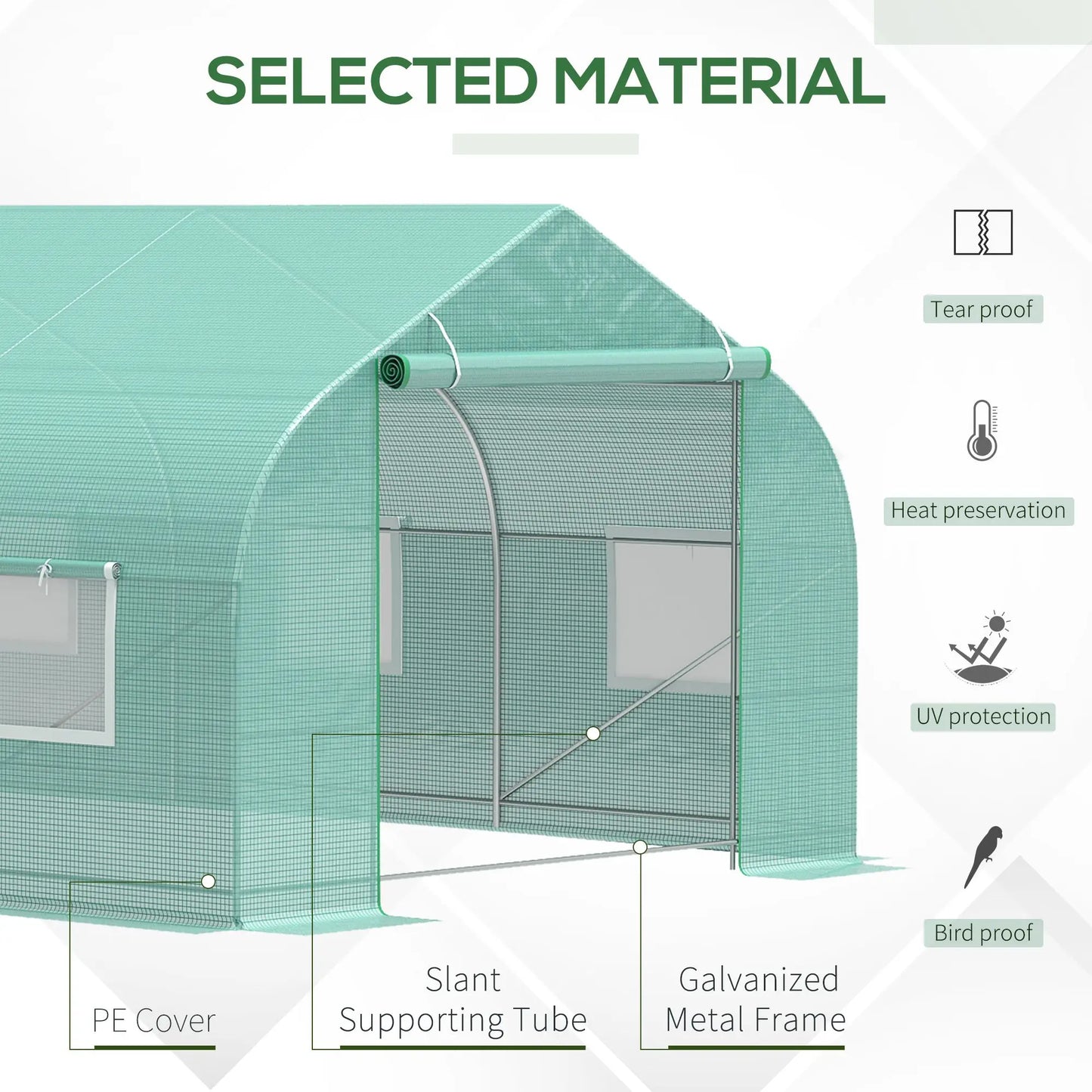 Outsunny Walk-In Greenhouse With Steel Frame For Gardening
