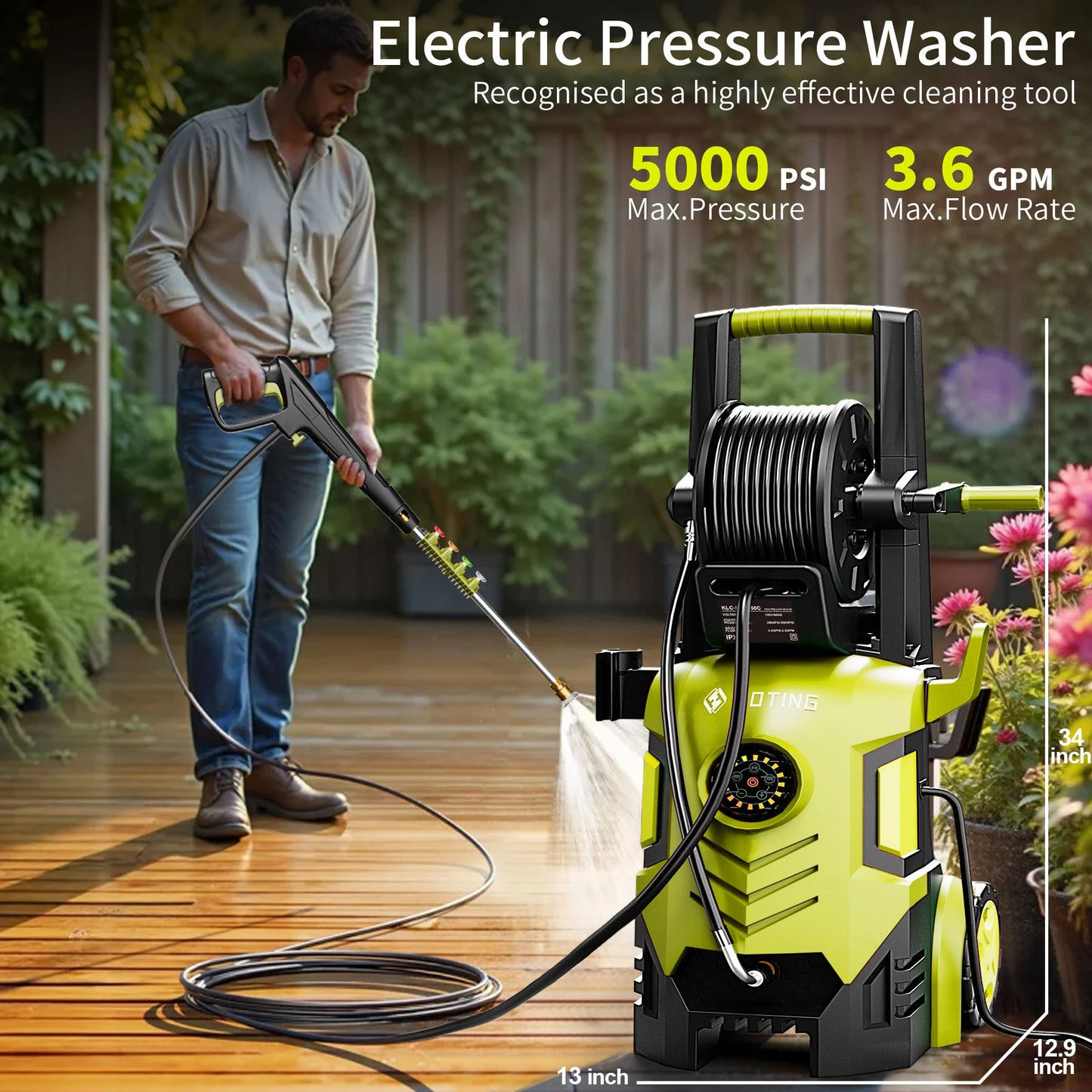 FF FOTING 5000 PSI Pressure Washer With Touch Screen