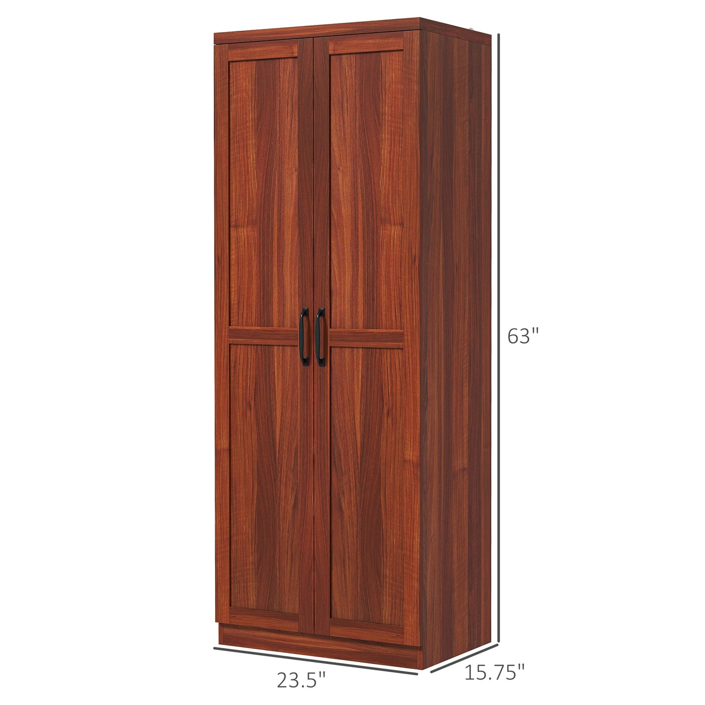 HOMCOM Rustic Freestanding Kitchen Storage Cabinet With Shelves
