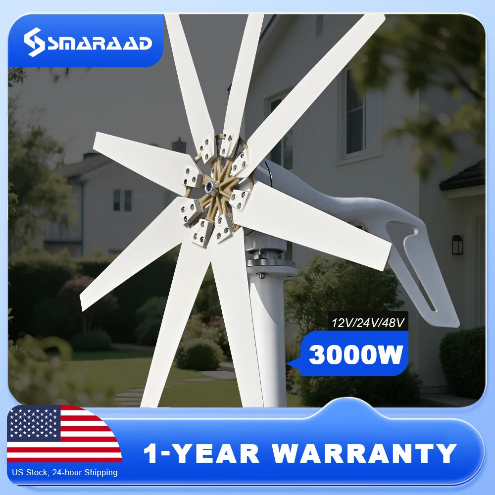 SMARAAD 3000W Horizontal Wind Turbine SS3000 For Homes
