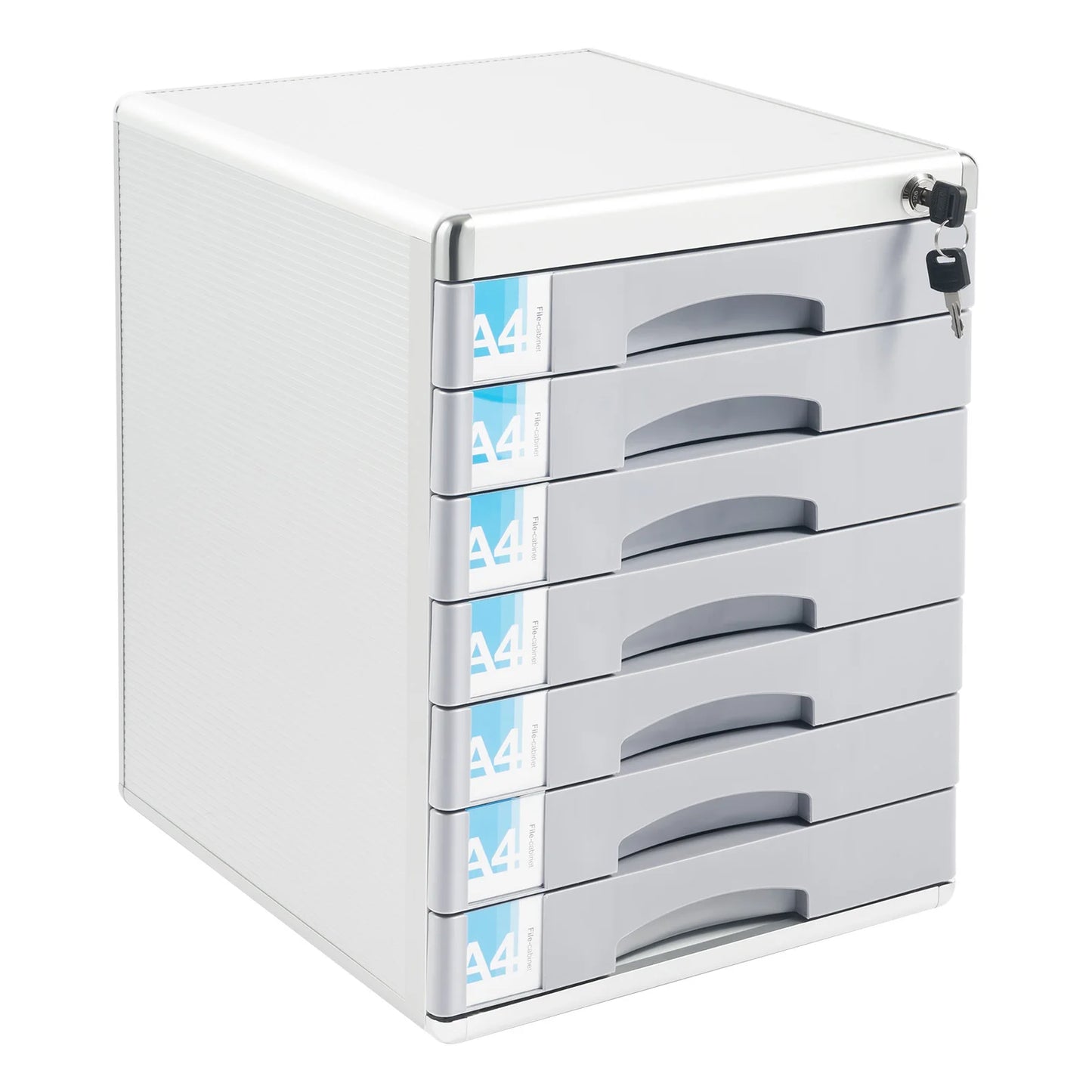 Aluminum Alloy Seven Tier Desktop Drawer Document Organizer With Locks