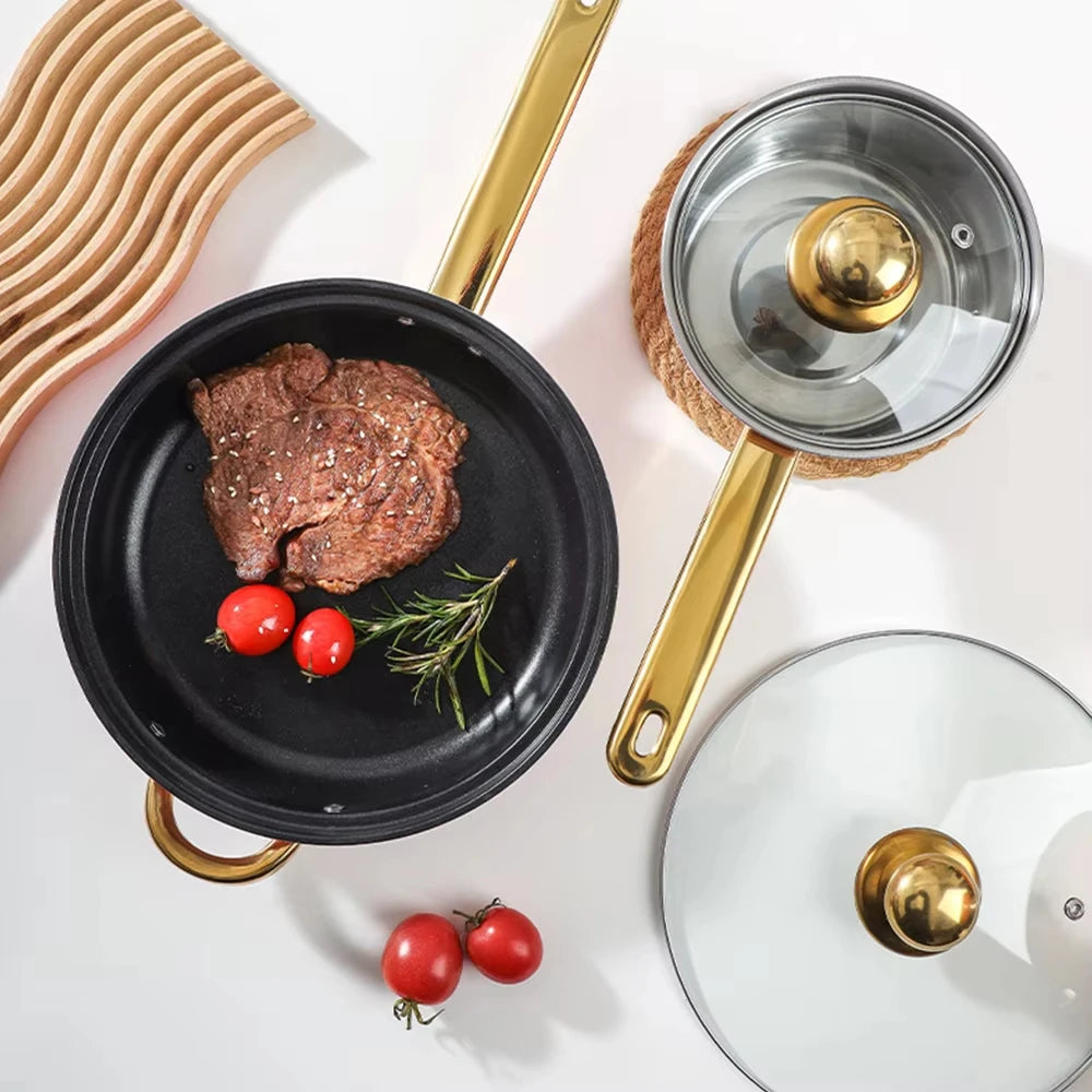 Stainless Steel Cookware Set 12 Piece Nonstick Pots With Handles
