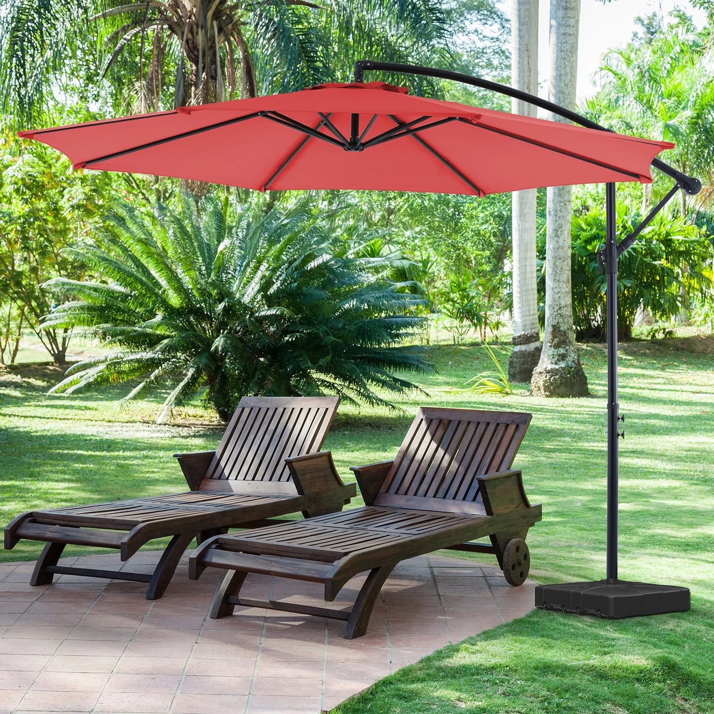 JHK 10ft Outdoor Cantilever Patio Umbrella With Tilt