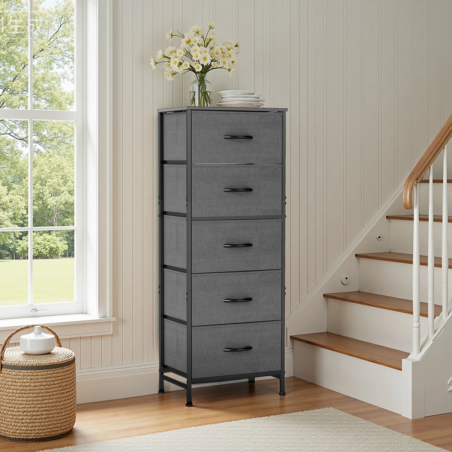 JHK Fabric Drawers Cabinet For Living Room Modern Storage Organizer