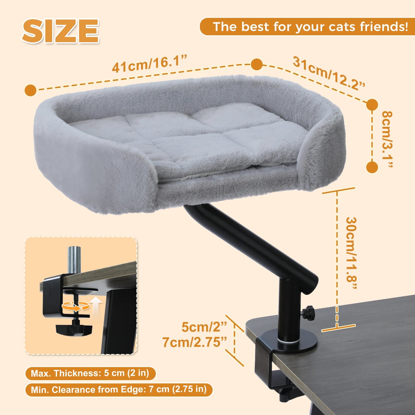 PAWZ Road Cat Desk Bed Rotatable Stand Hammock For Home