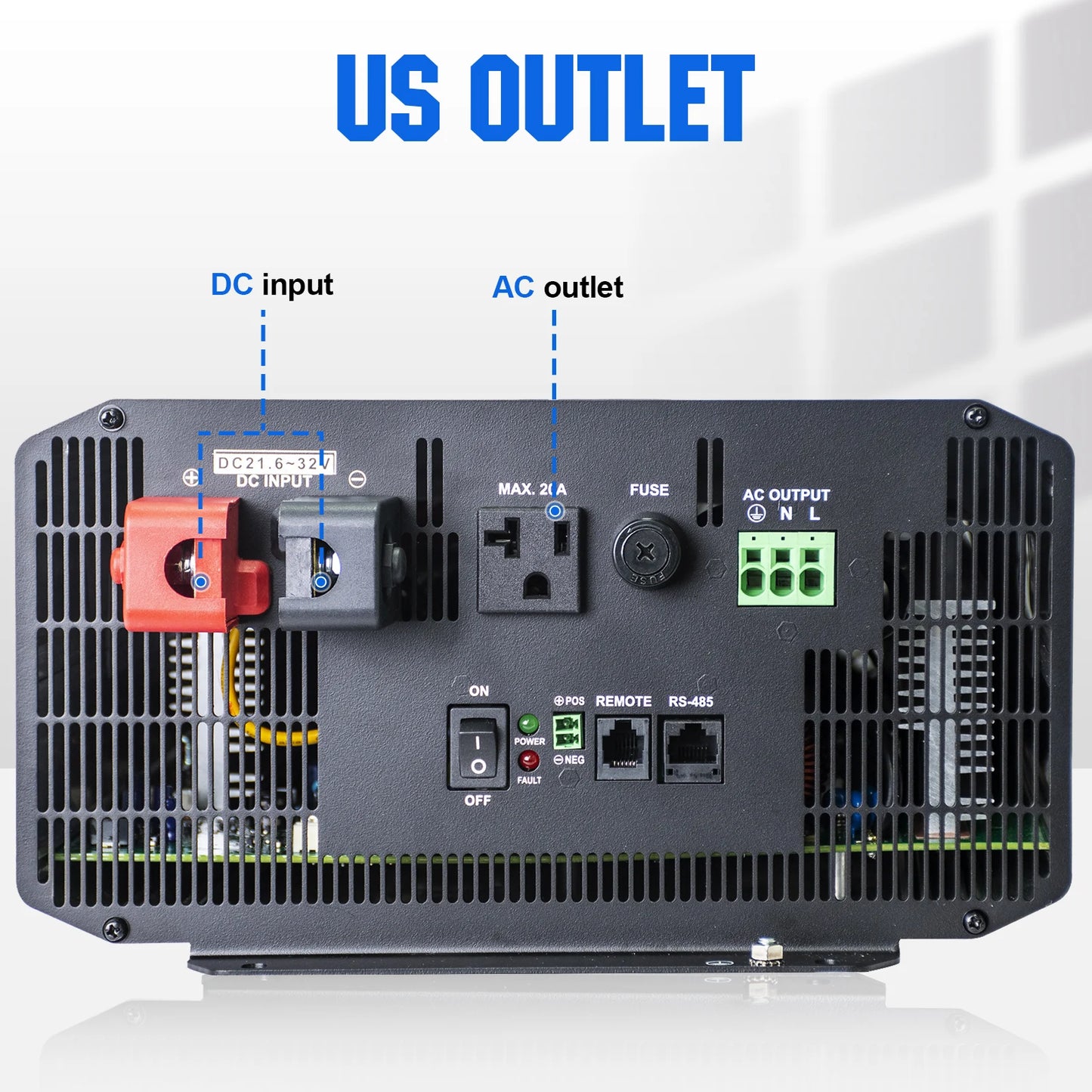 Eco-Worthy 3000W Sine Wave Inverter 24V DC To 120V AC