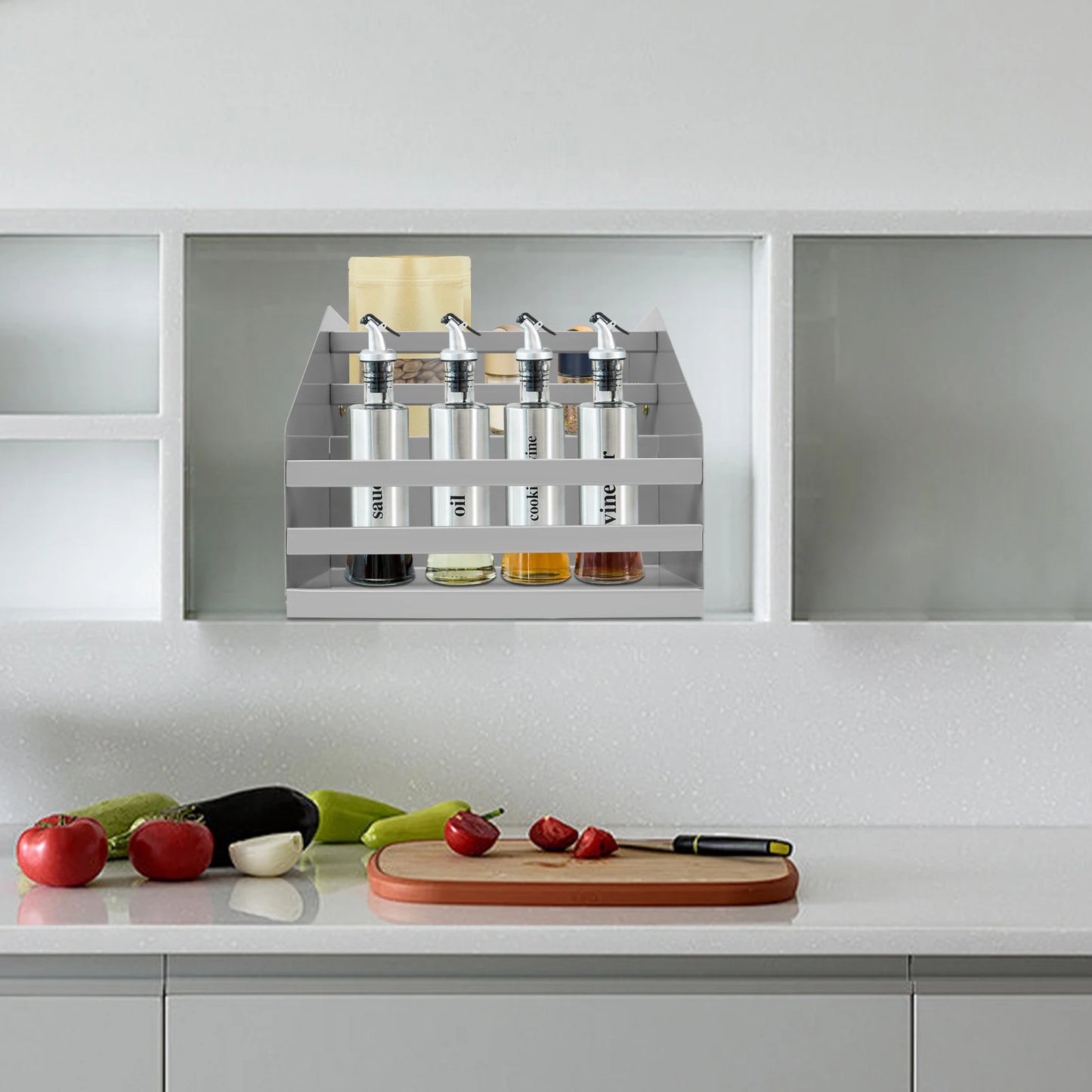 2-Tier Pull-Down Cabinet Organizer For Under Sink Storage 22 Lb Capacity