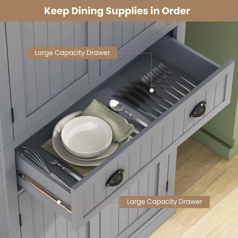 RBXC Pantry Cabinet With Adjustable Shelves And Drawer
