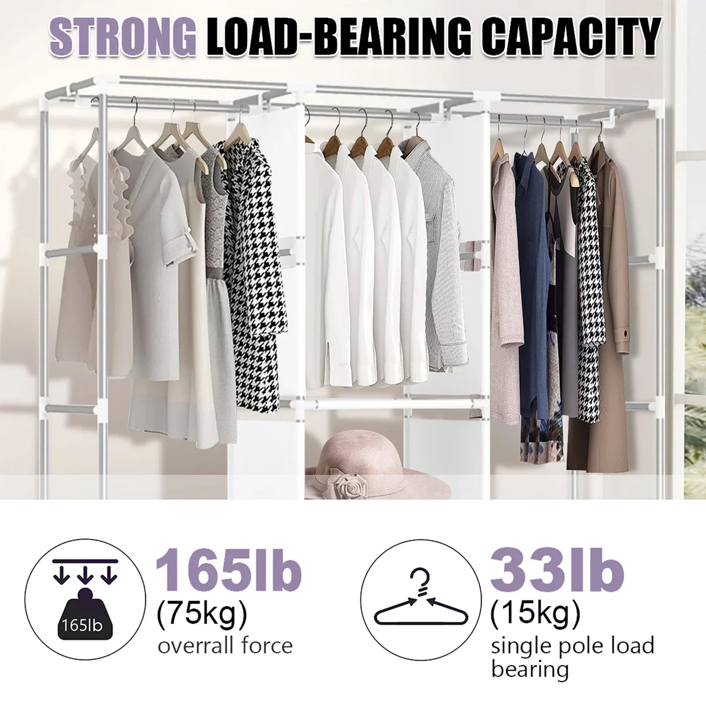 Closet Storage Portable Organizer Dustproof Nonwoven Fabric Wardrobe