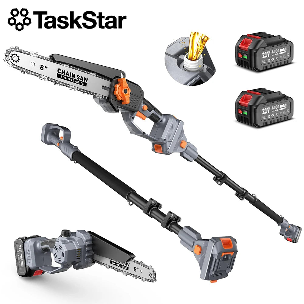 TaskStar Extendable Pruning Saw With Dual 4000mAh Batteries