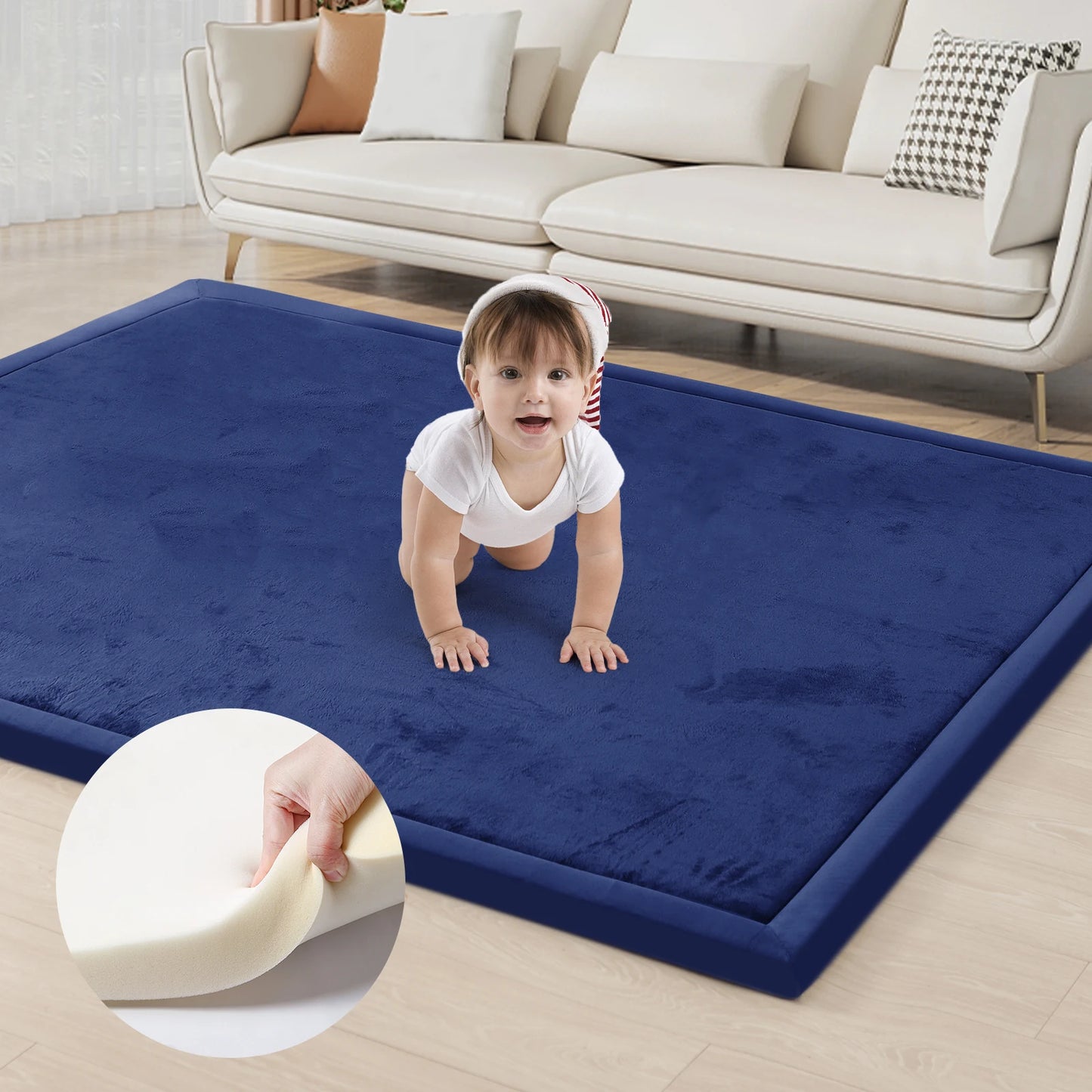 PaPaMat Memory Foam Playpen Carpet With Non Slip Velvet Backing Living Room