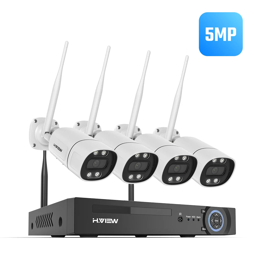 H.VIEW 8-Channel Wireless Security Camera System Kit NVR