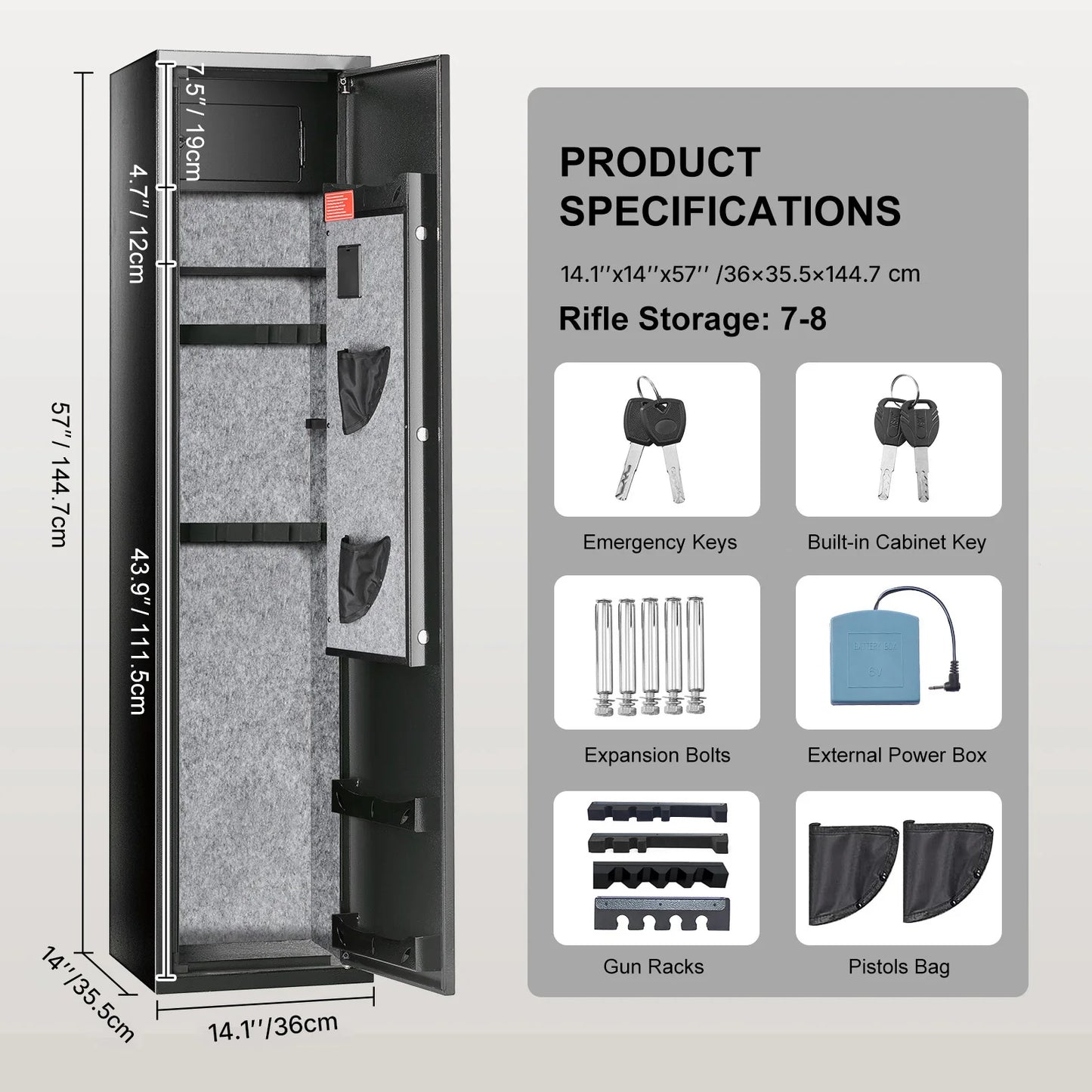 SucceBuy Gun Safe For Rifles With Digital Keypad