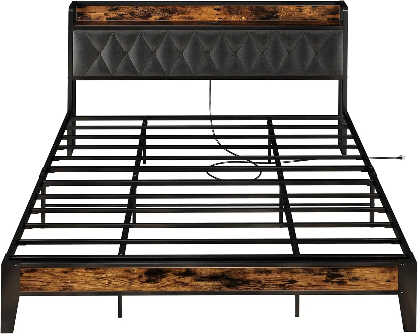 Anctor Bed Frames With Storage Headboard And Electrical Outlets