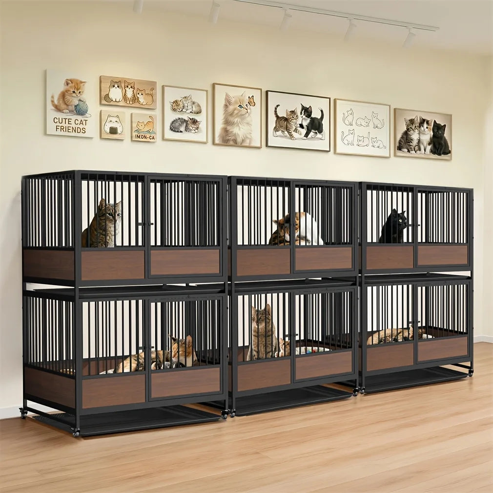 Cat Cage Kennel Heavy Duty Metal Pet Crate For Boarding