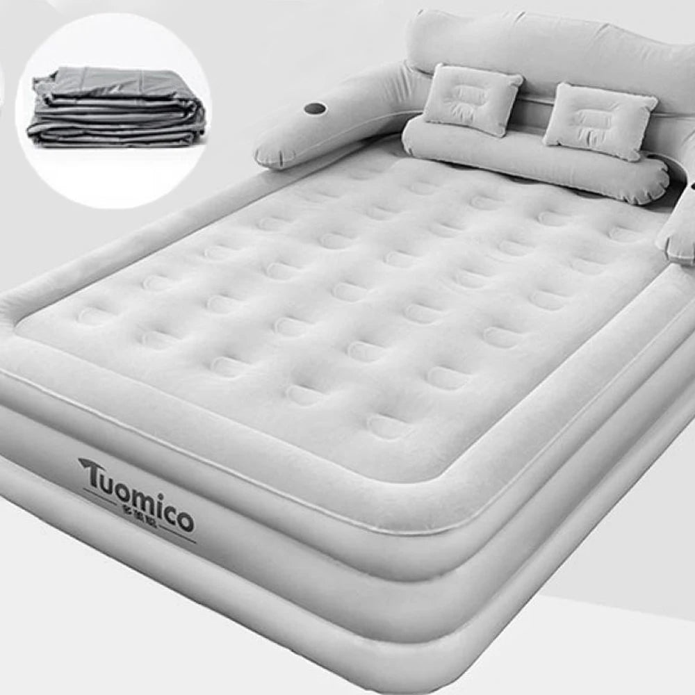Camping Air Bed With Backrest For Two Adults Indoor Outdoor