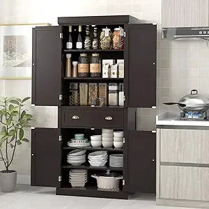 RBXC Pantry Cabinet With Adjustable Shelves And Drawer
