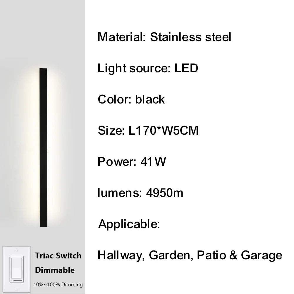 IISINUO Outdoor Porch Wall Light Smart Dimmable IP67 Stainless Steel