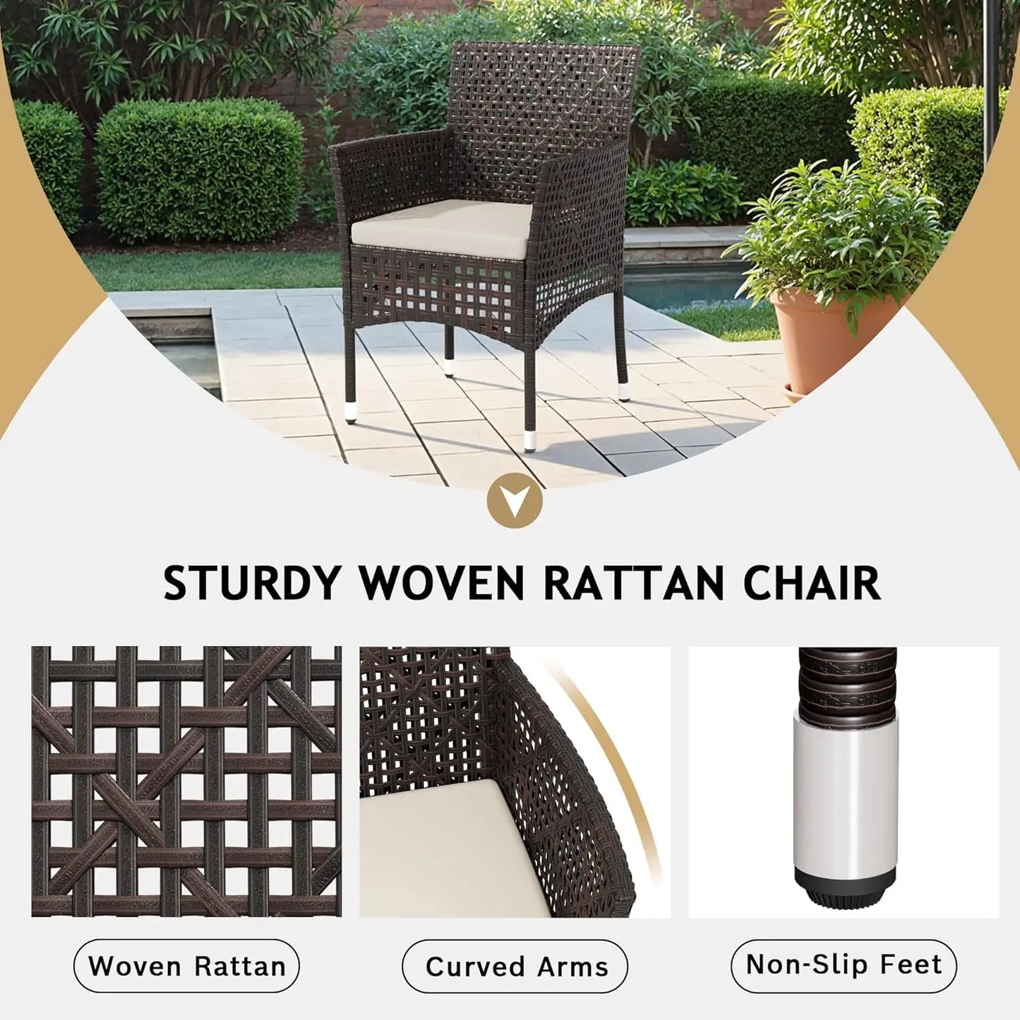 Patio Furniture Set Outdoor Wicker Chairs With Coffee Table
