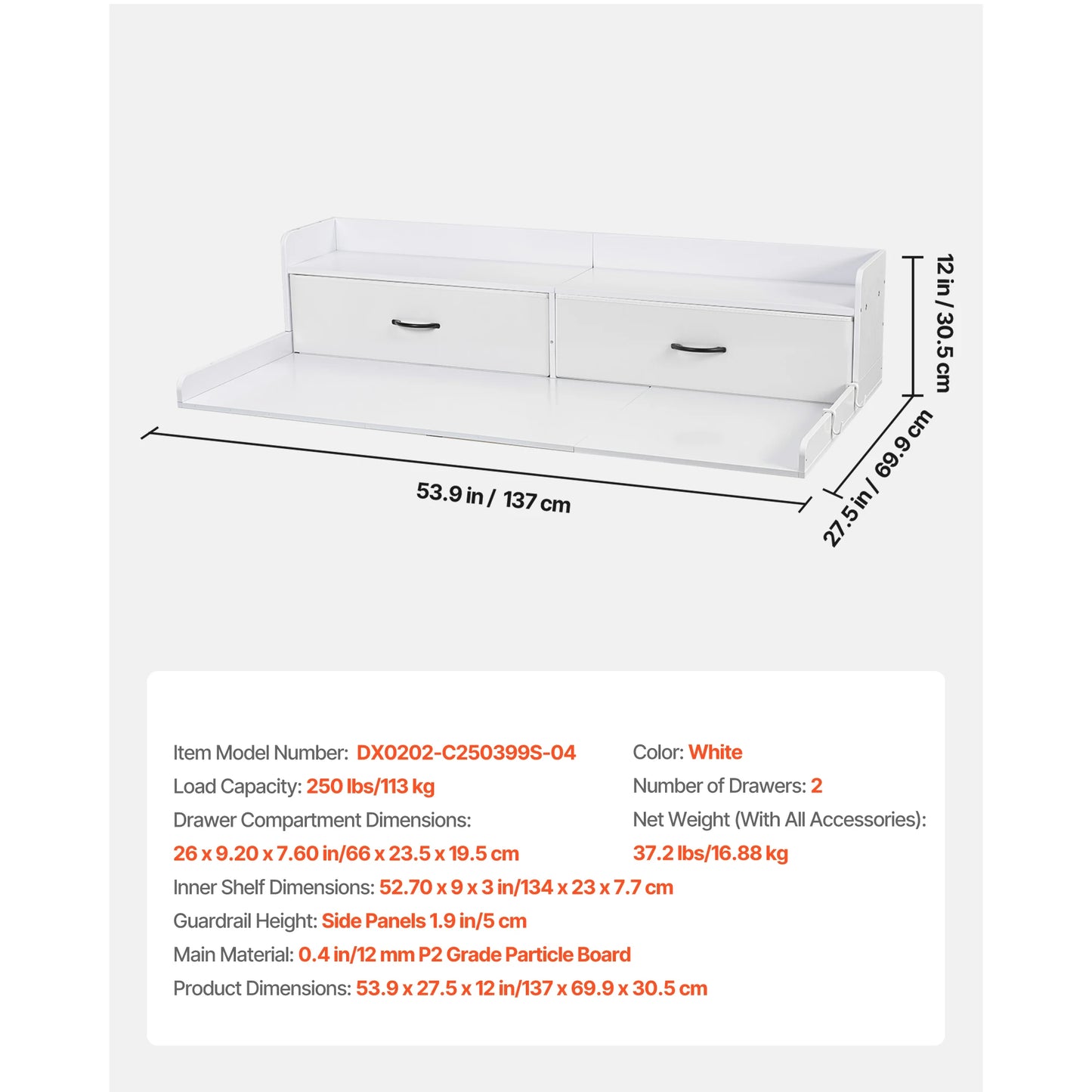 SucceBuy Washer Dryer Countertop With Drawer Shelf For Laundry Organization