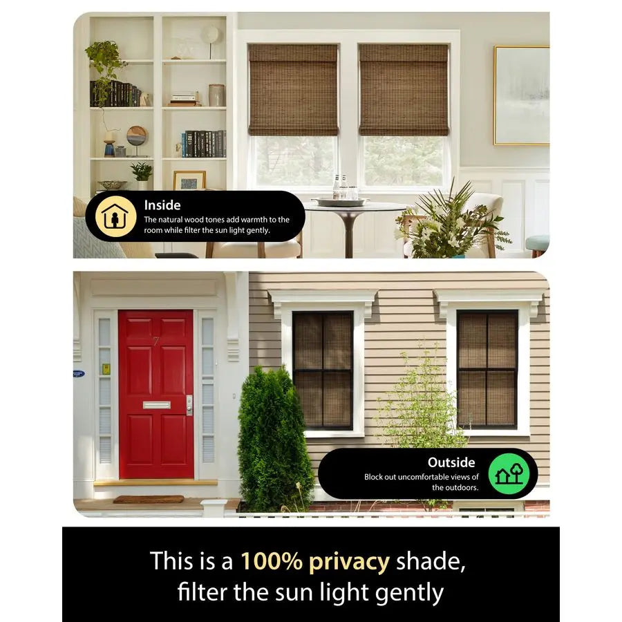 Bamboo Roman Shades For Windows Natural Light Filtering