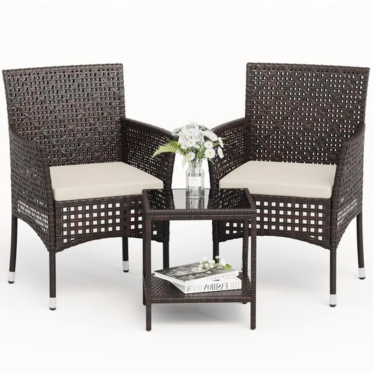 Patio Furniture Set Outdoor Wicker Chairs With Coffee Table