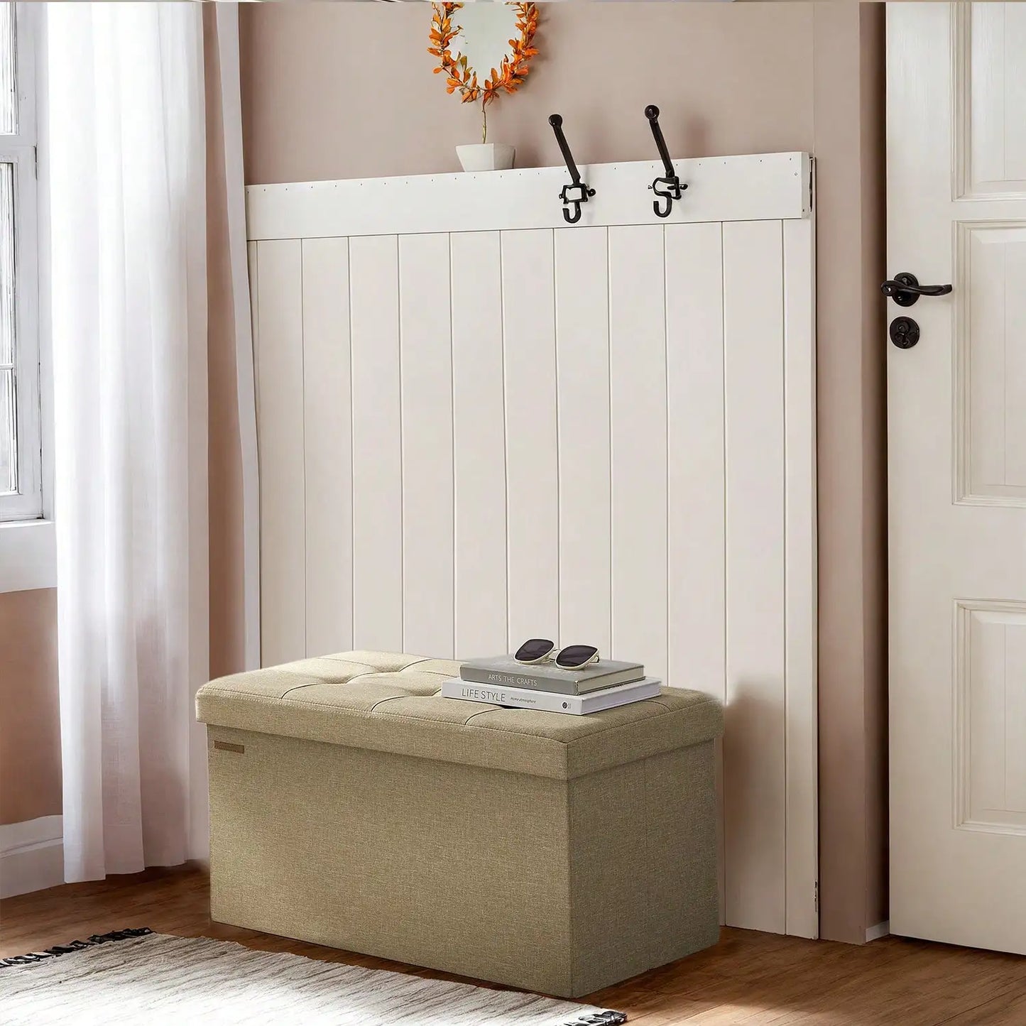 Storage Ottoman Bench With Chest For Living Room And Bedroom