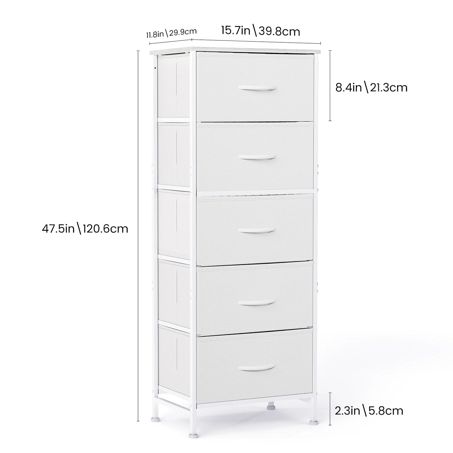 JHK Fabric Drawers Cabinet For Living Room Modern Storage Organizer