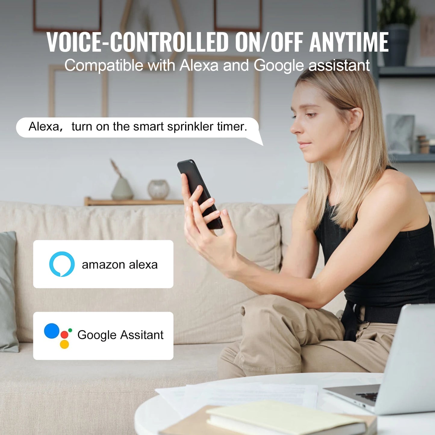 SucceBuy WiFi Sprinkler Timer For Hose Faucet IPX6 App Control