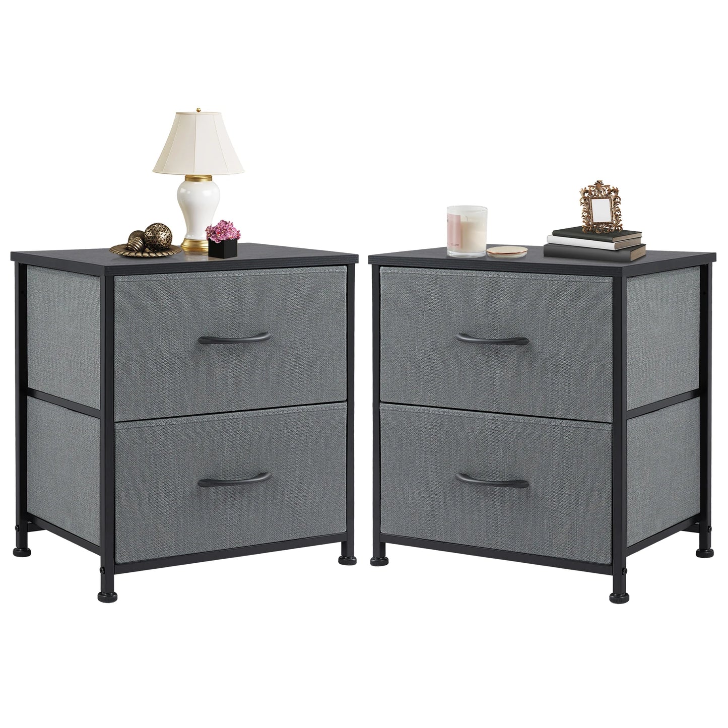 JHK Nightstand Bedside Table With Storage Drawers For Bedroom