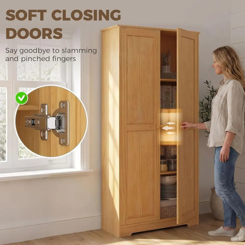 Modular Kitchen Pantry Cabinet With Adjustable Shelves Soft Close Door